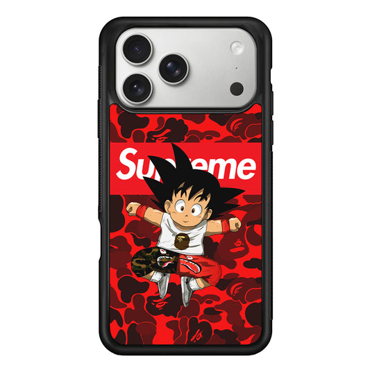 Bape Goku Red Camo Supreme iPhone 17 Pro Case | Slim Rubber Case for iPhone 17 Pro