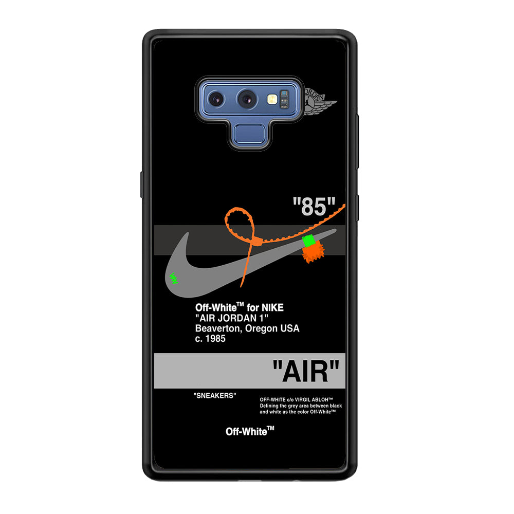 Off White x Nike Air Jordan Black Samsung Galaxy Note 9 Case | Slim Rubber Case for Samsung Galaxy Note 9