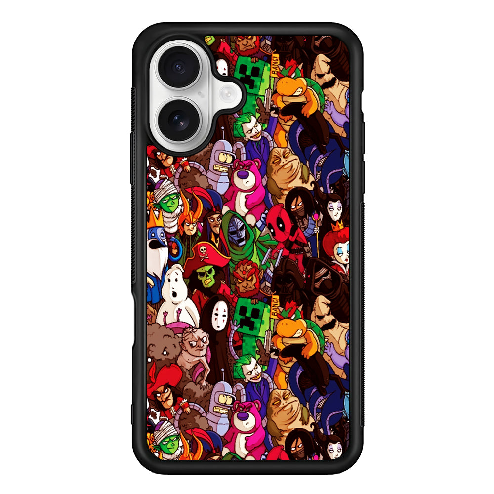 Cartoon Villain Collection iPhone 16 Plus Case | Durable Protective Rubber Cover