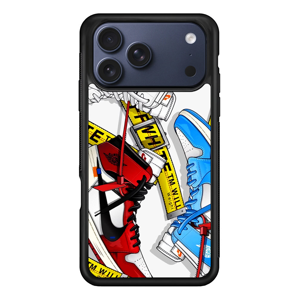 Nike Air x Off White Shoes Colase iPhone 17 Pro Max Case | Slim Rubber Case for iPhone 17 Pro Max