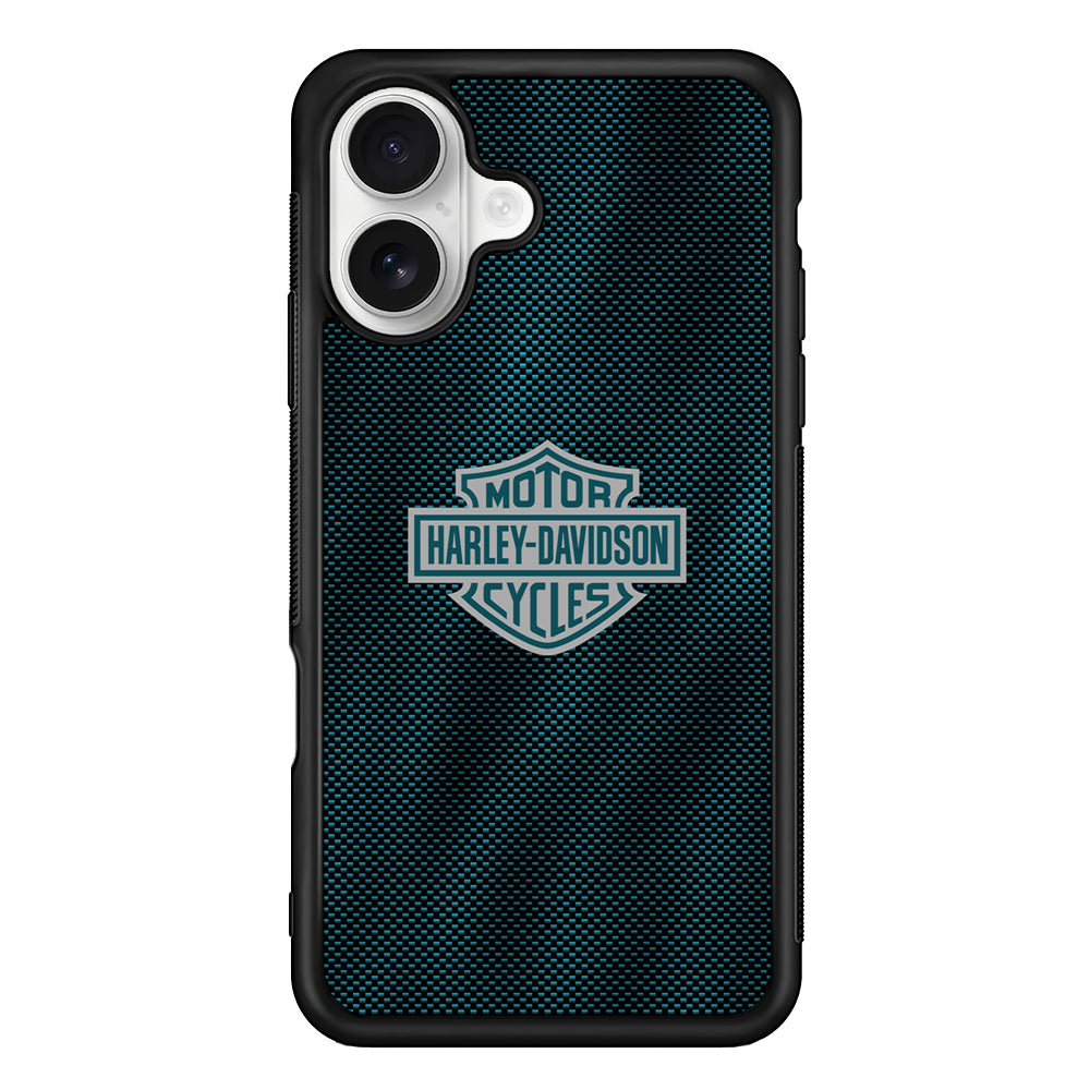 Harley Davidson Shiny Blue Steel iPhone 16 Plus Case – Slim Fit Protective Phone Case