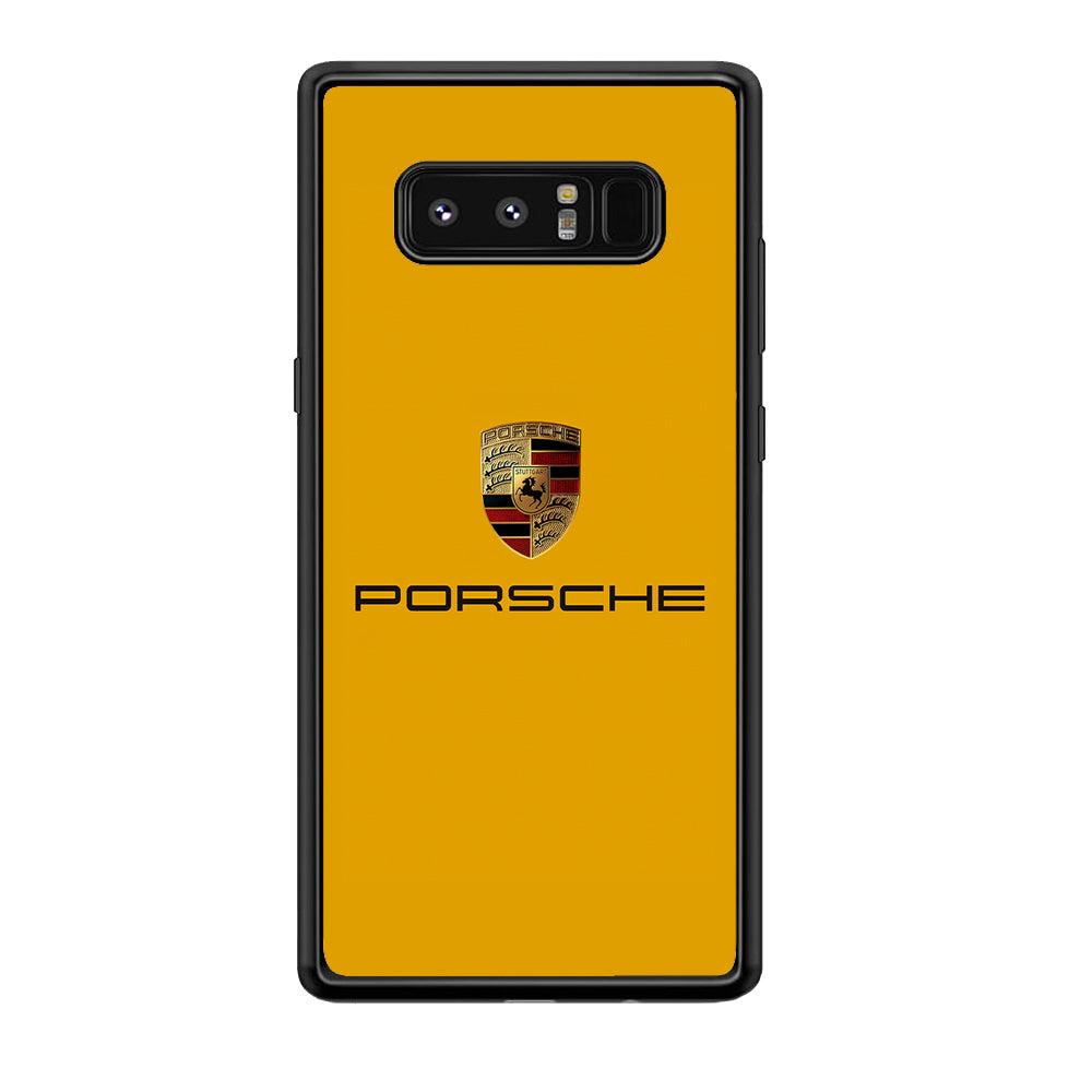 Porsche Car Logo Yellow Samsung Galaxy Note 8 Case | Slim Rubber Case for Samsung Galaxy Note 8