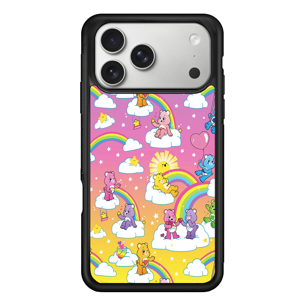 Care Bear Rainbow Pastel Trippy iPhone 17 Pro Case | Slim Rubber Case for iPhone 17 Pro