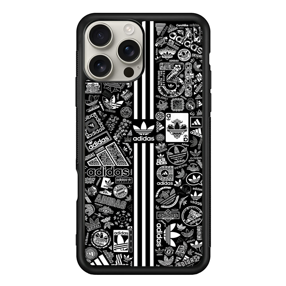 Adidas Collection Black White iPhone 16 Pro Max Case | Durable Everyday Protective Cover