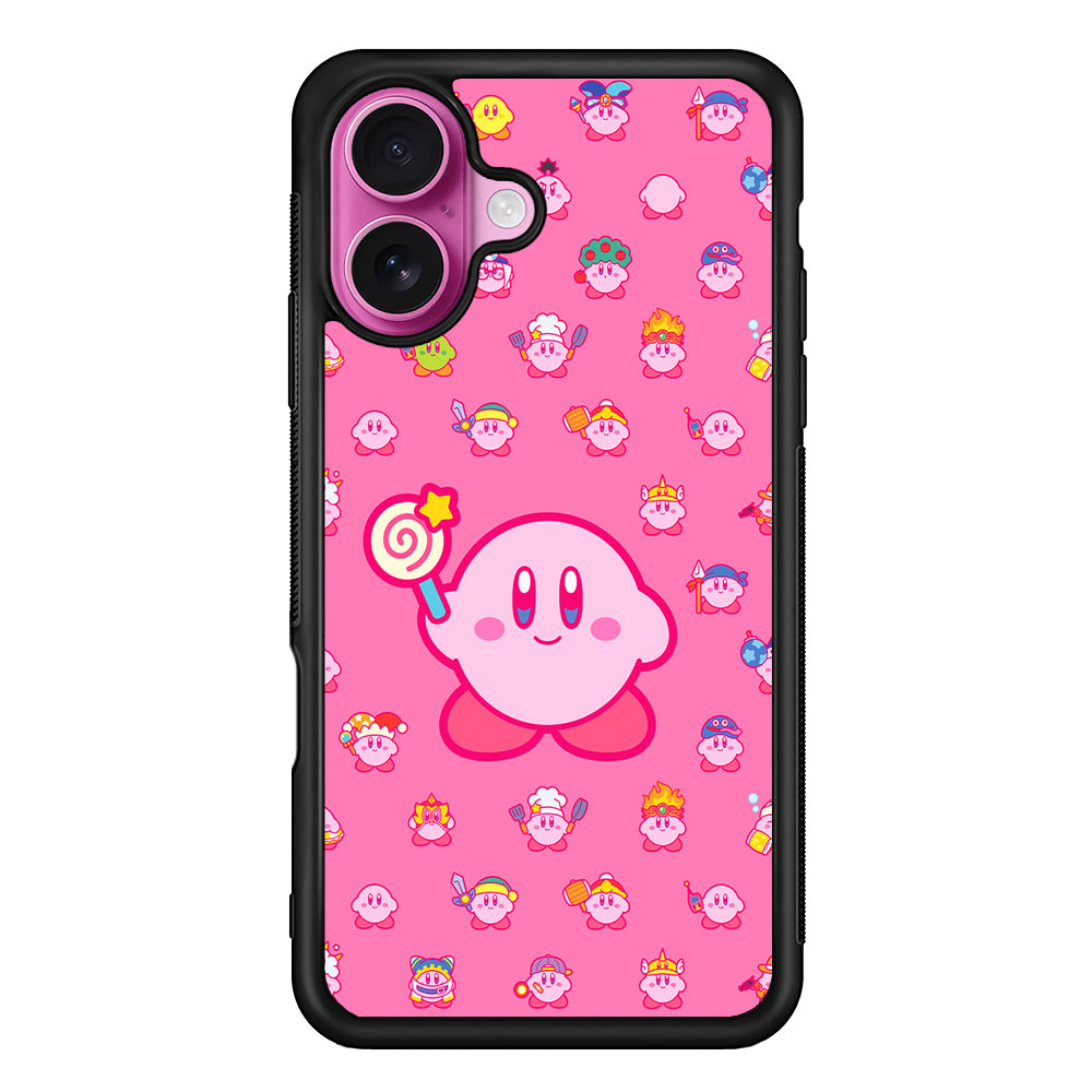 Kirby and His Transformation Forms iPhone 17 Case | Slim Protective Rubber Phone Cover