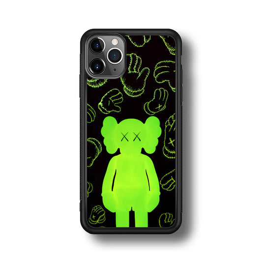 Kaws Doll Glowing Green iPhone 11 Pro Max Case | Slim Rubber Case for iPhone 11 Pro Max