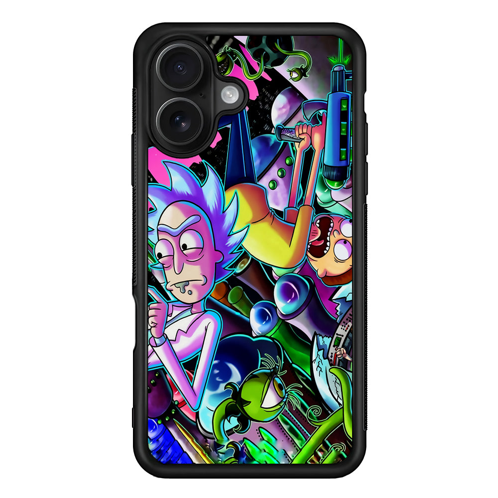 Rick and Morty Space Travel iPhone 16 Case - Oxvistore