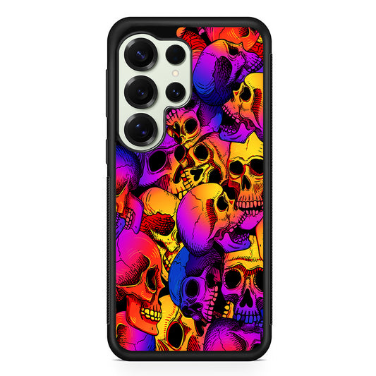 Skulls Pattern Gradient Samsung Galaxy S25 Ultra Case | Durable Rubber Case for Samsung Galaxy S25 Ultra