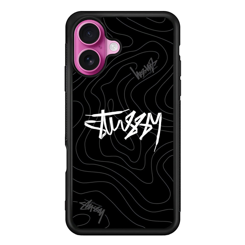 Stussy Black Vibes iPhone 17 Case | Slim Rubber Case for iPhone 17