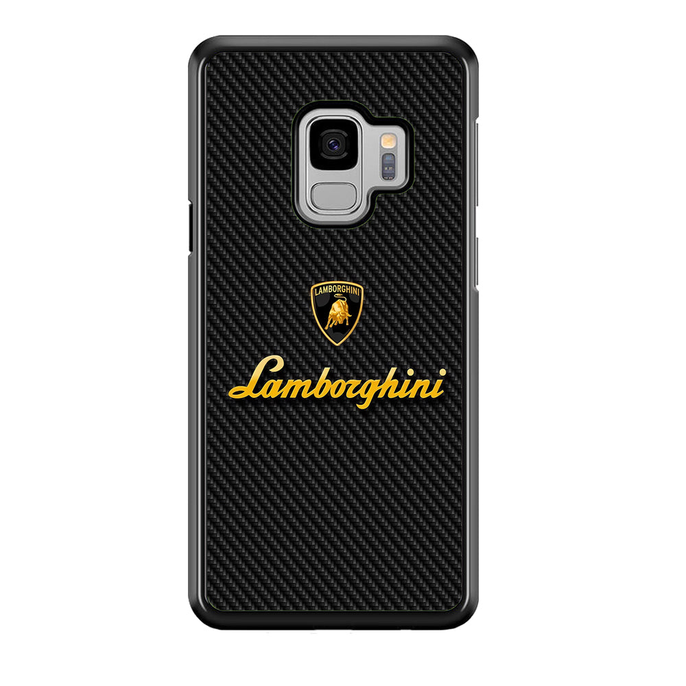 Lamborghini Black Carbon Logo Samsung Galaxy S9 Case | Slim Rubber Case for Samsung Galaxy S9