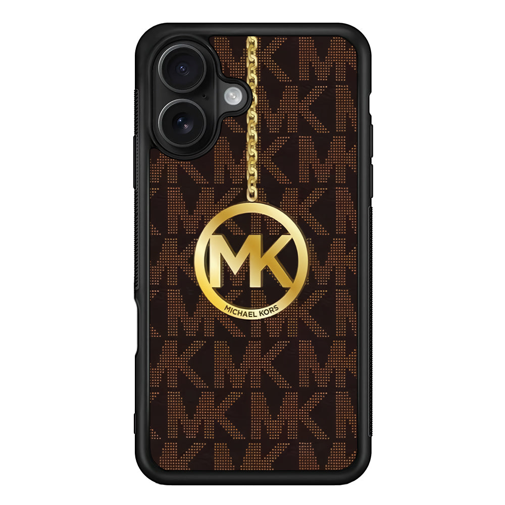 Michael Kors Brown Pattern iPhone 16 Case | Slim Rubber Case for iPhone 16