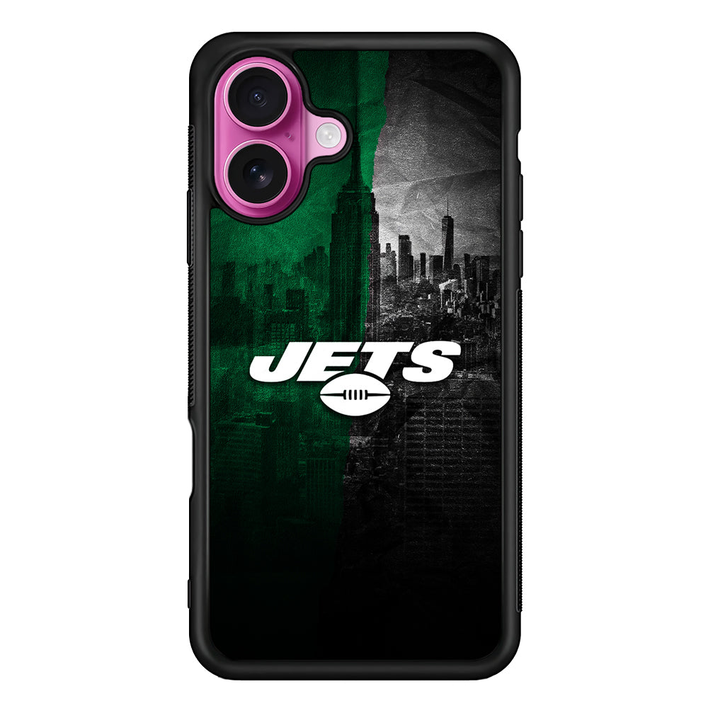 New York Jets City Background iPhone 17 Case | Slim Protective Rubber Phone Cover