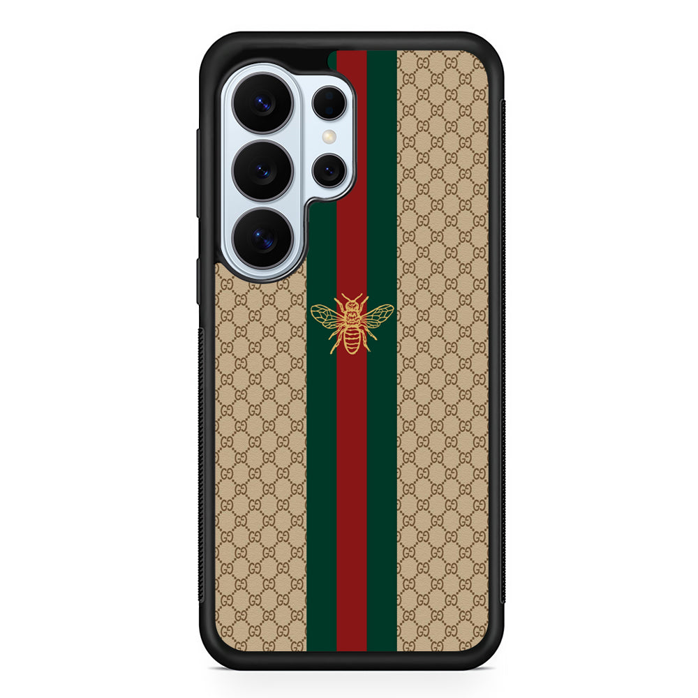 Gucci Latte Wall Stripe Bee Logo Samsung Galaxy S26 Ultra Case | Protective Phone Cover