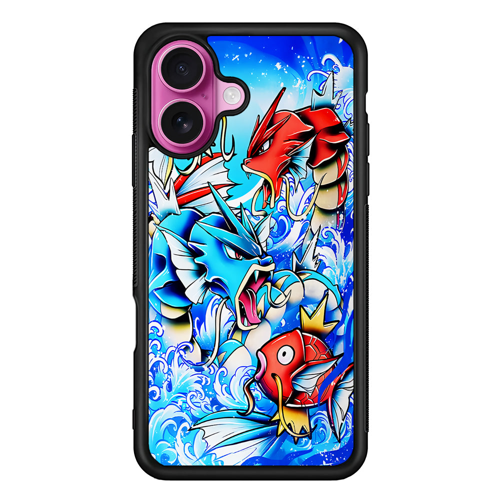 Pokemon Gyrados Magikarp iPhone 17 Case | Slim Protective Rubber Phone Cover