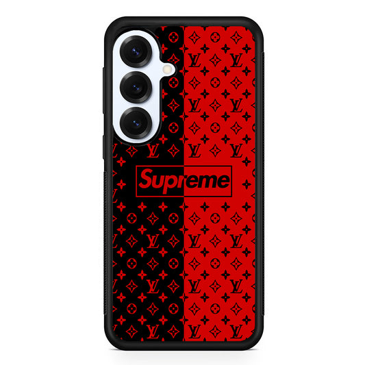 Louis Vuitton X Supreme Red Black Samsung Galaxy S25 Plus Case | Slim Rubber Case for Samsung Galaxy S25 Plus