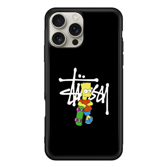 Stussy Simpson Skate iPhone 16 Pro Max Case | Slim Rubber Case for iPhone 16 Pro Max