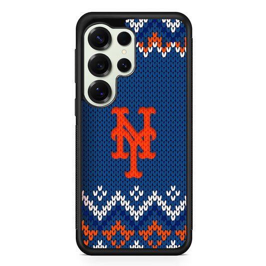 New York Mets Pattern Samsung Galaxy S25 Ultra Case | Durable Rubber Case for Samsung Galaxy S25 Ultra