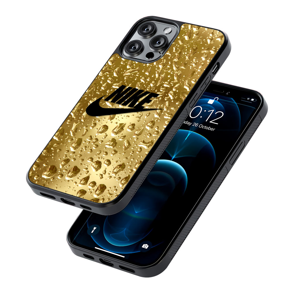 Nike Golden Water Drop 2D Rubber Phone Case | Slim Protective Phone Case