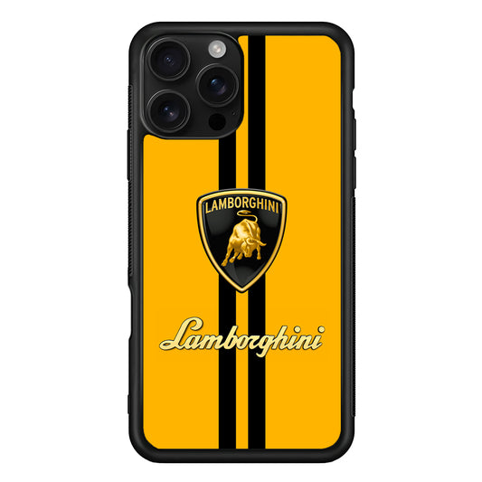 Lamborghini Logo Yellow iPhone 16 Pro Case | Slim Rubber Case for iPhone 16 Pro