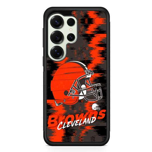 Cleveland Browns Abstract Color Samsung Galaxy S25 Ultra Case | Durable Rubber Case for Samsung Galaxy S25 Ultra