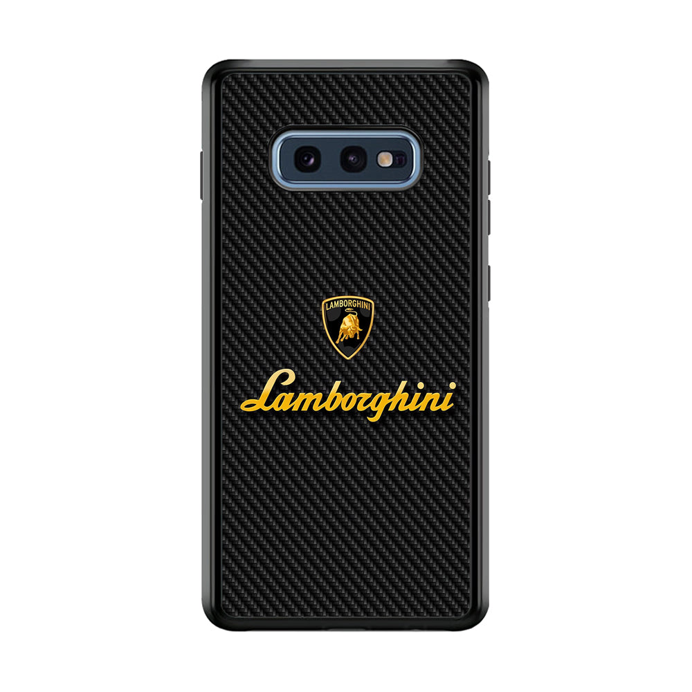 Lamborghini Black Carbon Logo Samsung Galaxy S10E Case | Slim Rubber Case for Samsung Galaxy S10E