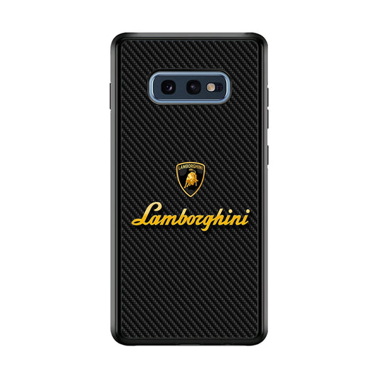 Lamborghini Black Carbon Logo Samsung Galaxy S10E Case | Slim Rubber Case for Samsung Galaxy S10E