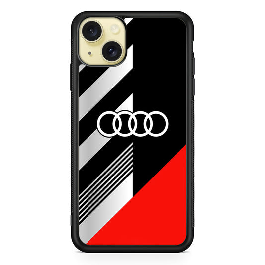 Audi F1 Sport Logo iPhone 15 Plus Case | Slim Rubber Case for iPhone 15 Plus
