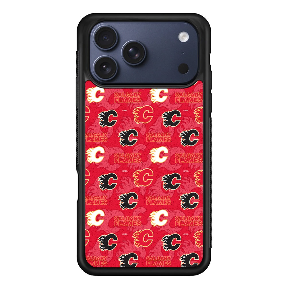 Calgary Flames Pattern iPhone 17 Pro Max Case | Slim Protective Cover for iPhone 17 Pro Max