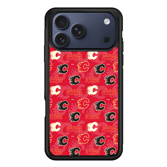 Calgary Flames Pattern iPhone 17 Pro Max Case | Slim Protective Cover for iPhone 17 Pro Max