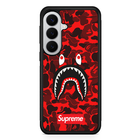 Bape Supreme Red Camo Samsung Galaxy S26 Case | Slim Rubber Case for Samsung Galaxy S26