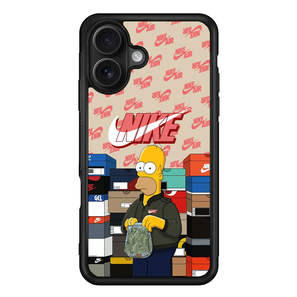 Nike Homer Spend Money iPhone 16 Case - Oxvistore