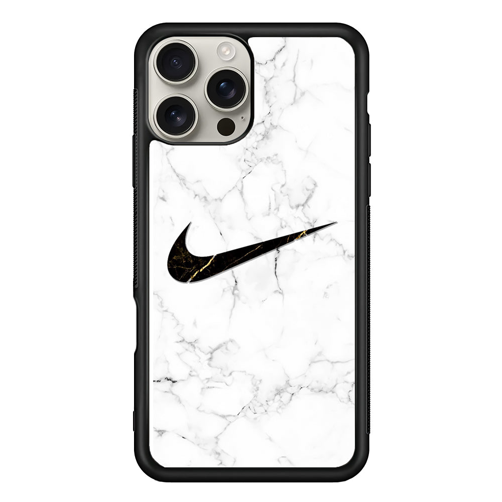 Nike Gold Line in Marble iPhone 16 Pro Max Case | Durable Everyday Protective Cover