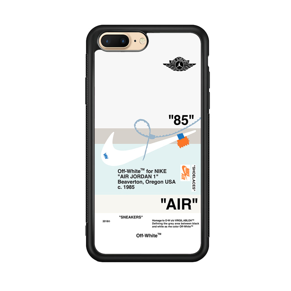 Off White x Nike Air Jordan Natural iPhone 8 Plus Case | Slim Rubber Case for iPhone 8 Plus