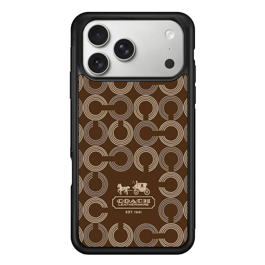 Coach Pattern Brown iPhone 17 Pro Case | Slim Rubber Case for iPhone 17 Pro