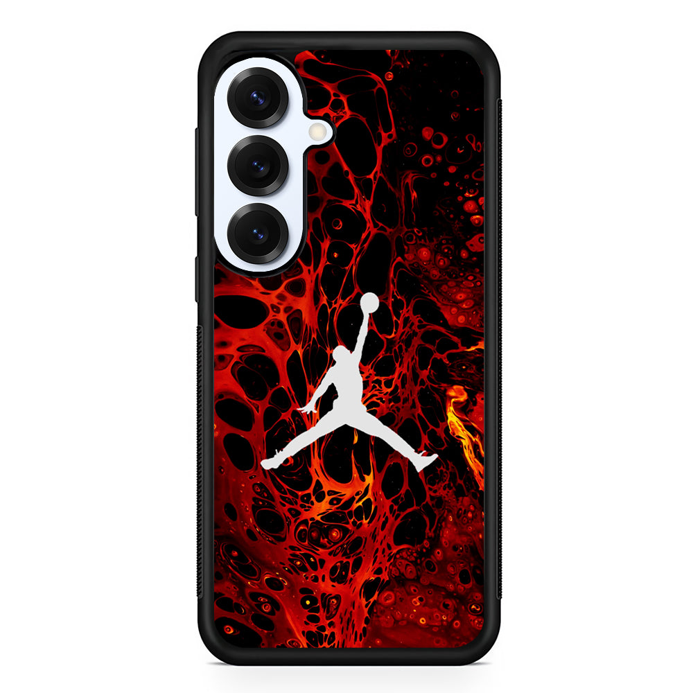 Air Jordan Logo Red Liquid Samsung Galaxy S25 Plus Case | Durable Samsung Galaxy S25 Plus Phone Case