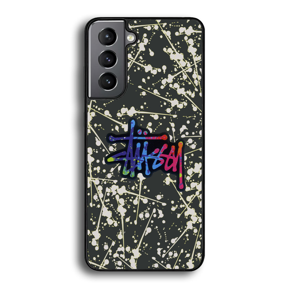 Stussy Splash Grey Samsung Galaxy S21 Case | Slim Rubber Case for Samsung Galaxy S21