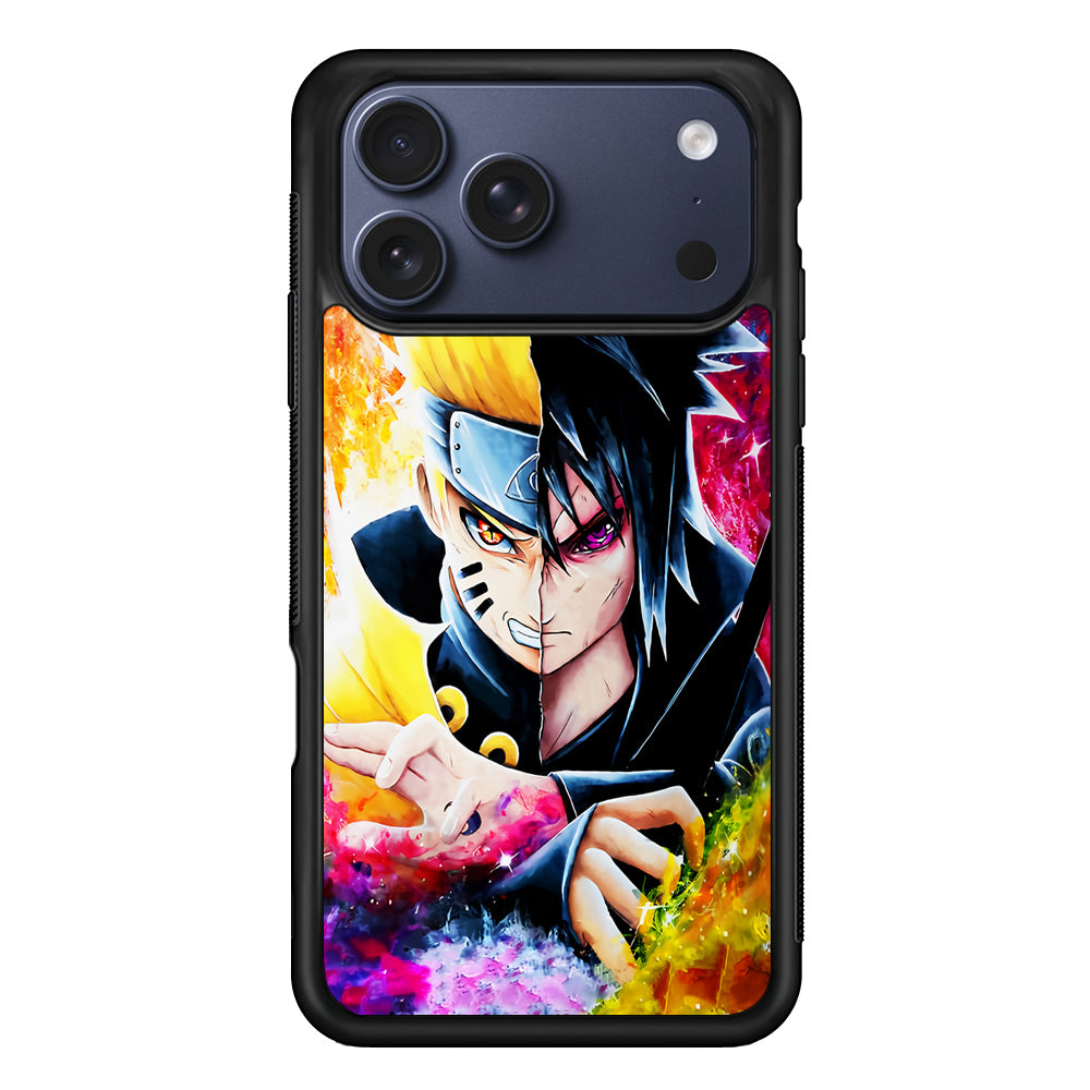 Naruto VS Sasuke Painting Art iPhone 17 Pro Max Case | Slim Protective Cover for iPhone 17 Pro Max