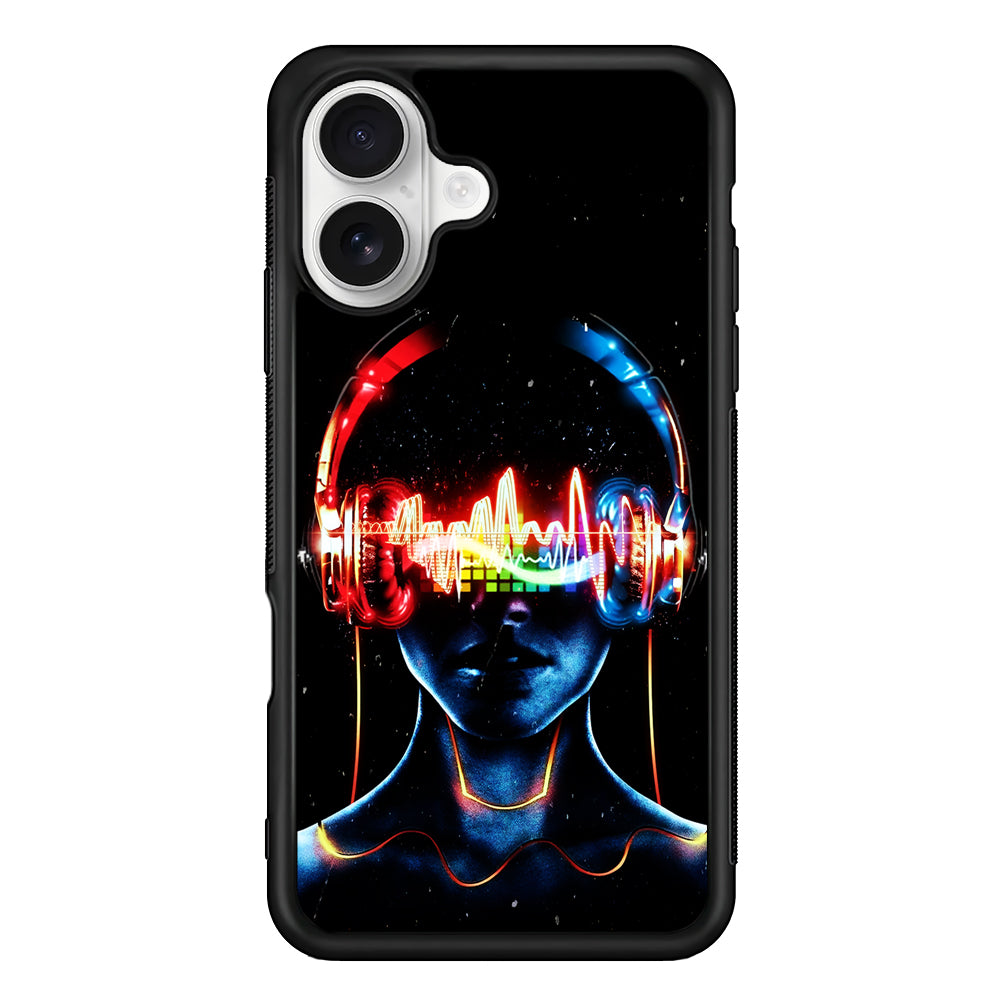 DJ Women Digital Music Art iPhone 16 Plus Case | Durable Protective Rubber Cover
