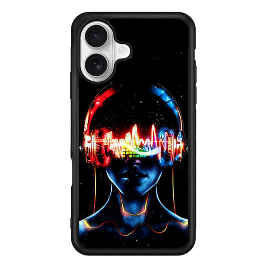 DJ Women Digital Music Art iPhone 16 Plus Case | Durable Protective Rubber Cover