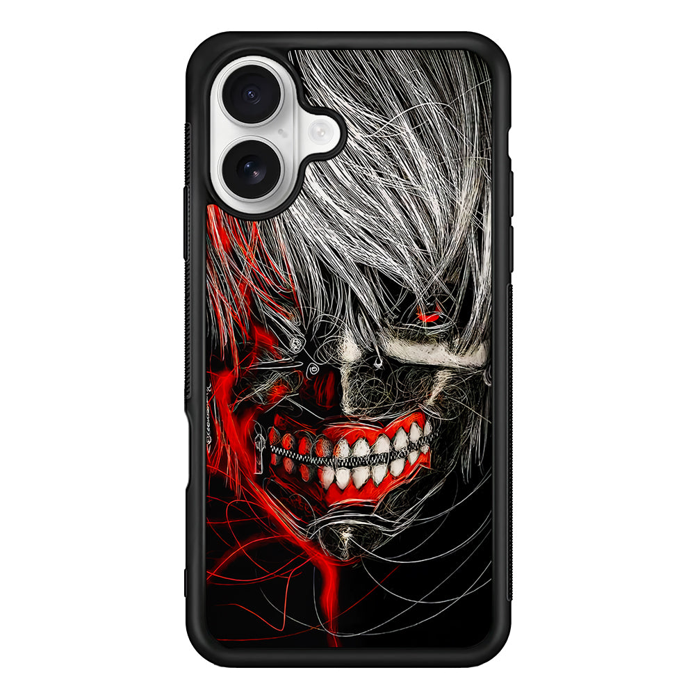 Ken Kaneki Tokyo Ghoul Art iPhone 16 Plus Case | Durable Protective Rubber Cover