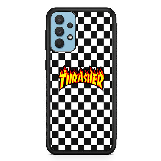 Thrasher Chess Pattern Samsung Galaxy A32 Case | Slim Rubber Case for Samsung Galaxy A32