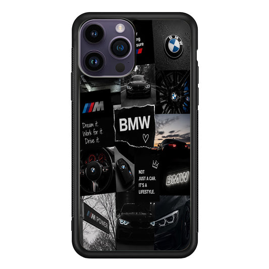 BMW M4 Cinematic Collage iPhone 14 Pro Max Case | Slim Rubber Case for iPhone 14 Pro Max