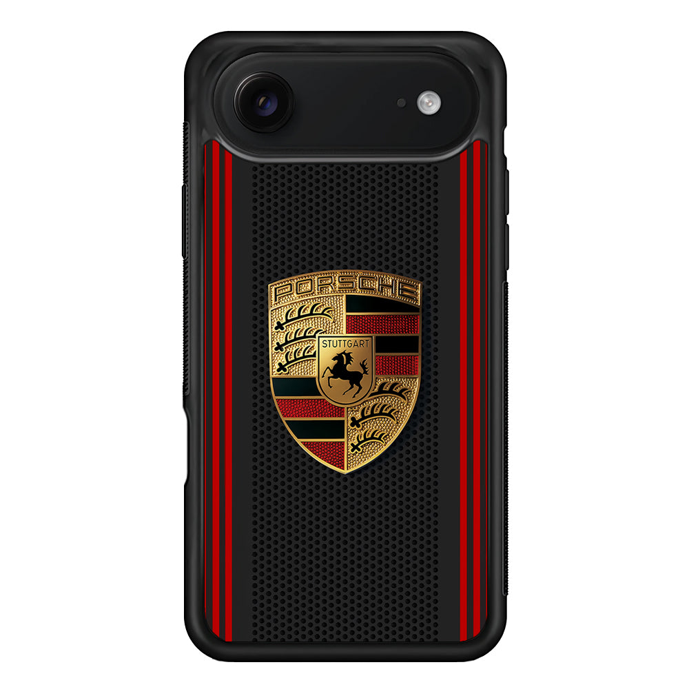 Porsche Gold Emblem iPhone 17 Air Case | Slim Rubber Case for iPhone 17 Air