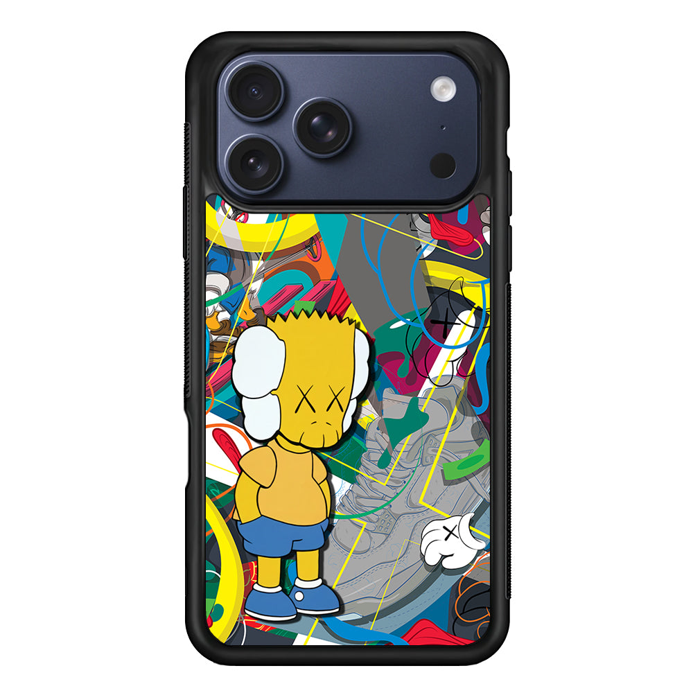 Kaws Doodle Bart Cover iPhone 17 Pro Max Case | Slim Rubber Case for iPhone 17 Pro Max