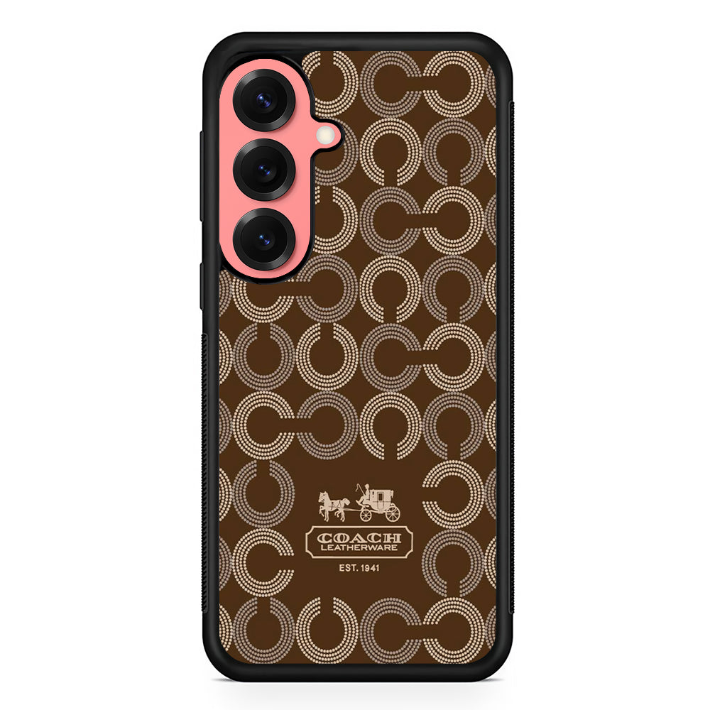 Coach Pattern Brown Samsung Galaxy S25 Case | Slim Rubber Case for Samsung Galaxy S25