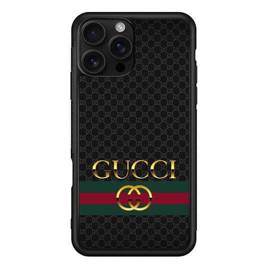 Gucci Luxury Pattern iPhone 16 Pro Case | Slim Rubber Case for iPhone 16 Pro