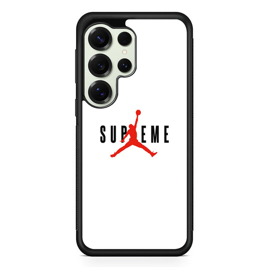Jordan X Supreme White Background Samsung Galaxy S25 Ultra Case | Slim Rubber Case for Samsung Galaxy S25 Ultra
