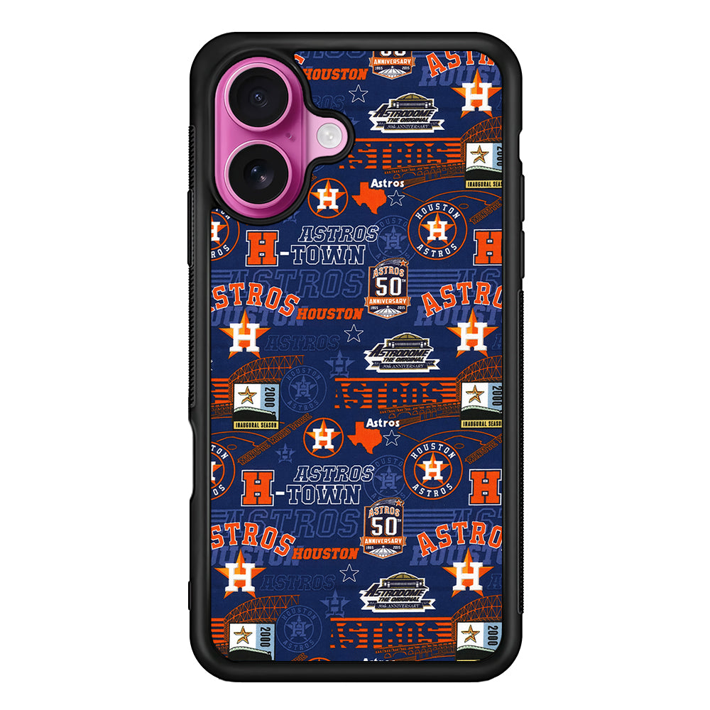 Houston Astros Retro iPhone 17 Case | Slim Protective Rubber Phone Cover