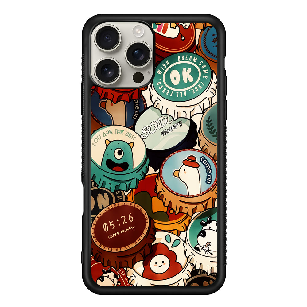 Collection of Bottle Caps iPhone 16 Pro Max Case | Stylish Protective Case for iPhone 16 Pro Max