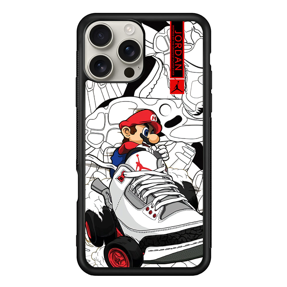 Air Jordan Mario Ride The Shoes iPhone 16 Pro Max Case | Durable Everyday Protective Cover